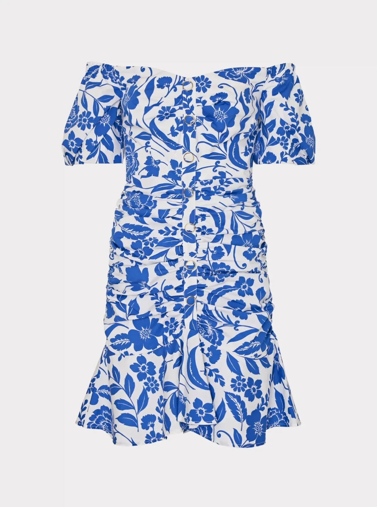 Milly Flowers of Spain Poplin Over The Shoulder Dress