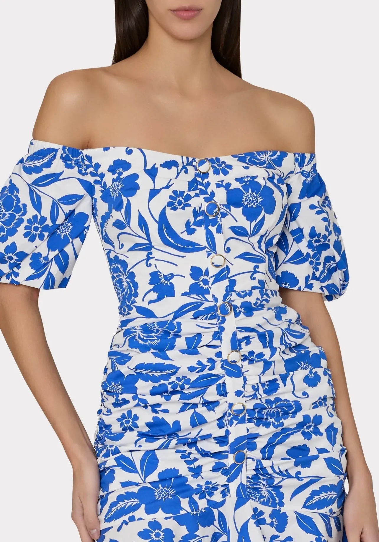 Milly Flowers of Spain Poplin Over The Shoulder Dress