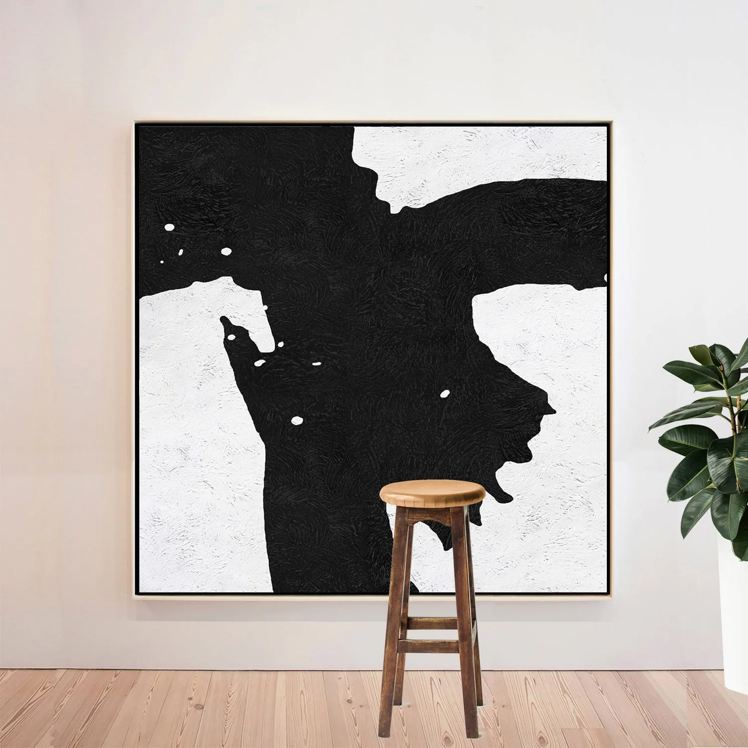 Minimal Black and White Painting MN92A