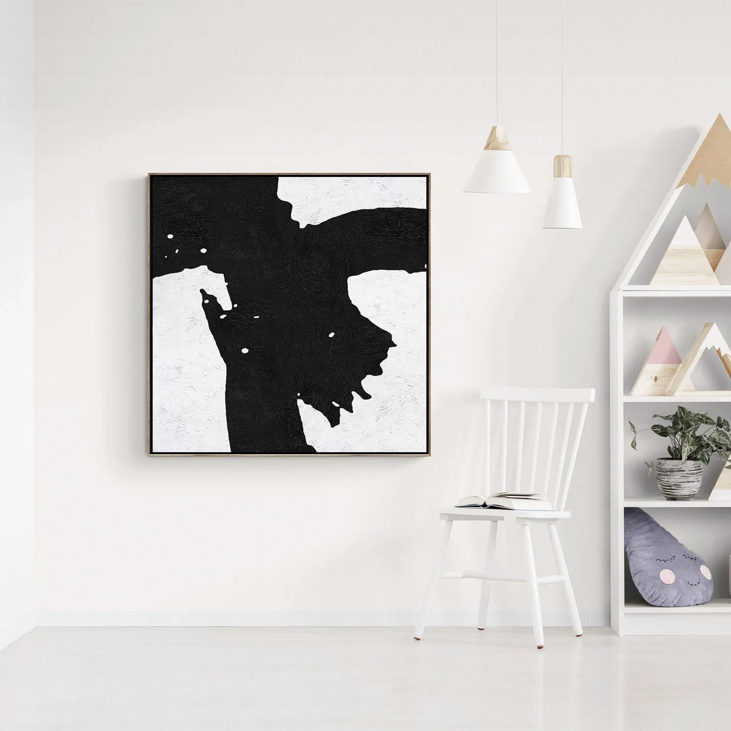 Minimal Black and White Painting MN92A