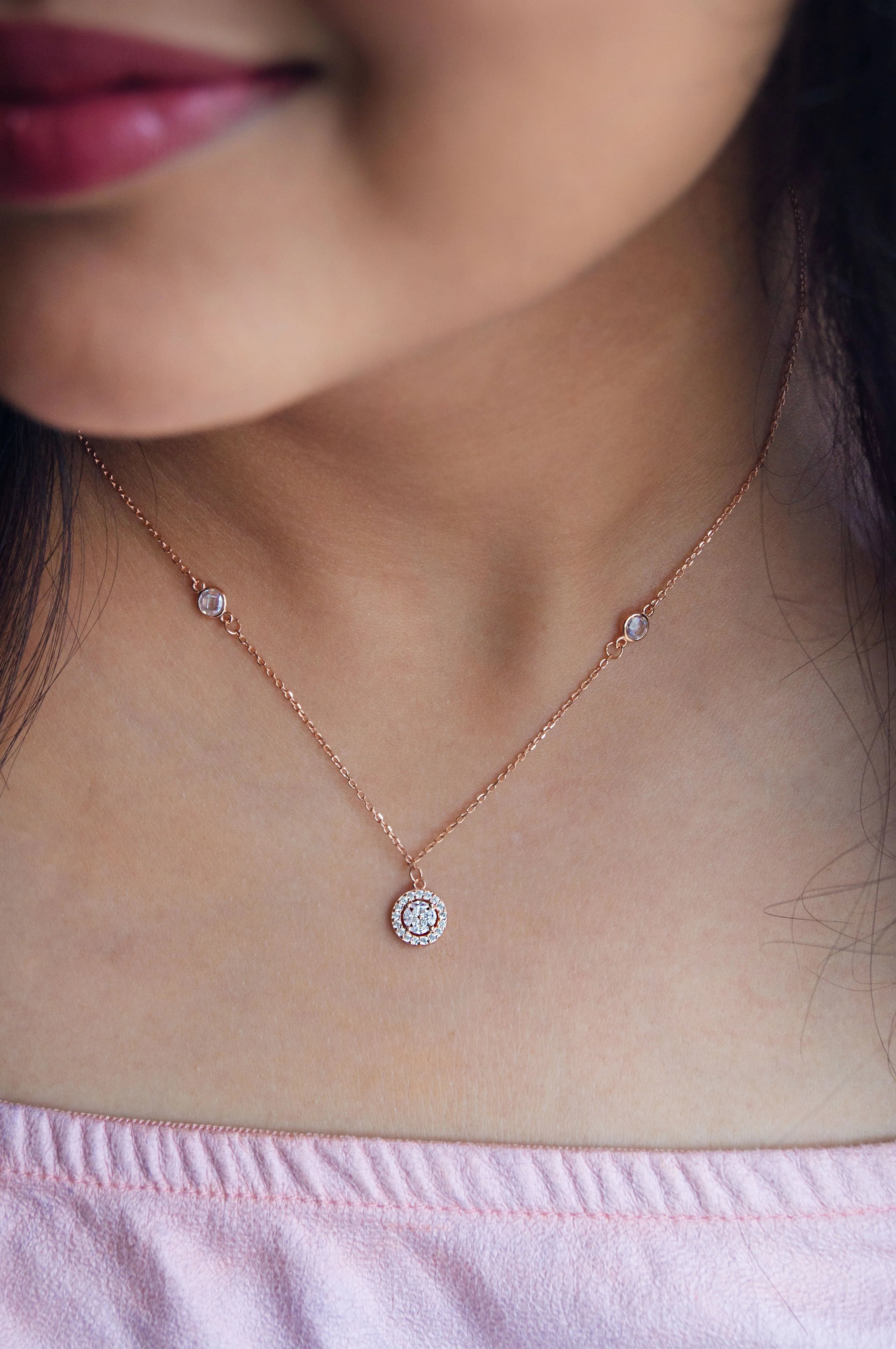 Minimal Cluster Sterling Silver Chain Necklace