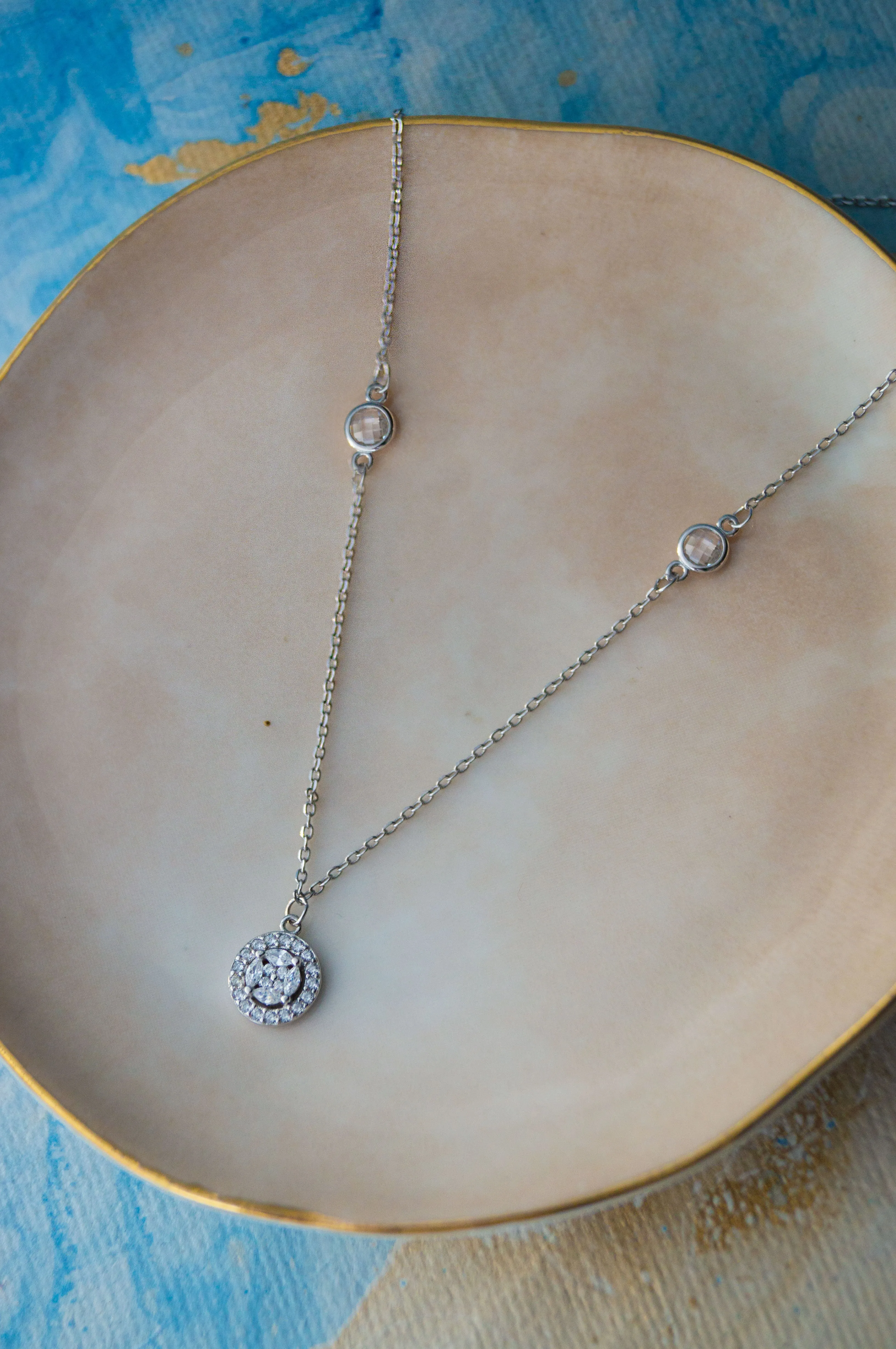 Minimal Cluster Sterling Silver Chain Necklace