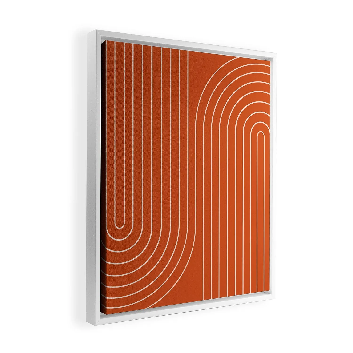 Minimal Line Curvature Coral Art Canvas