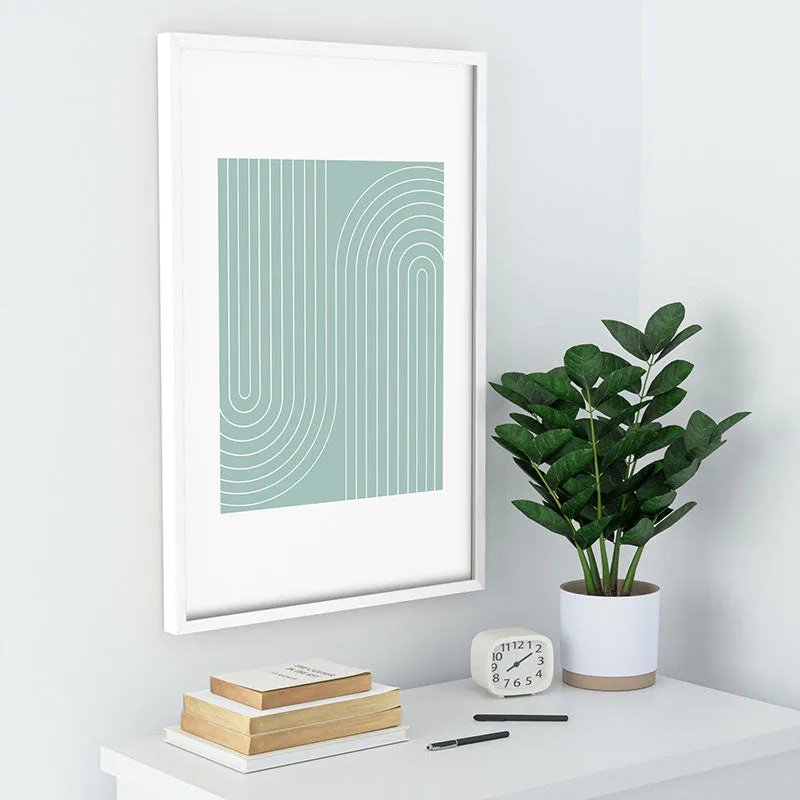 Minimal Line Curvature Sage Recessed Framing Rectangle