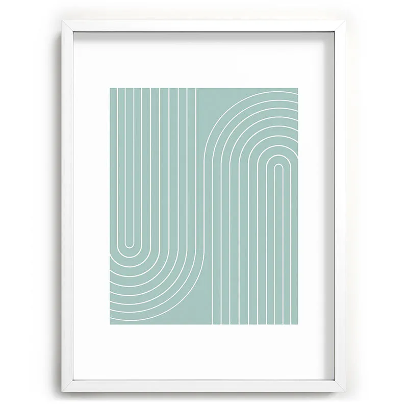 Minimal Line Curvature Sage Recessed Framing Rectangle