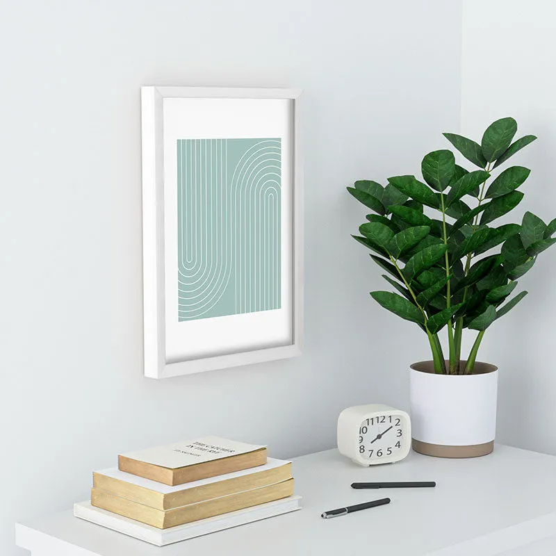 Minimal Line Curvature Sage Recessed Framing Rectangle