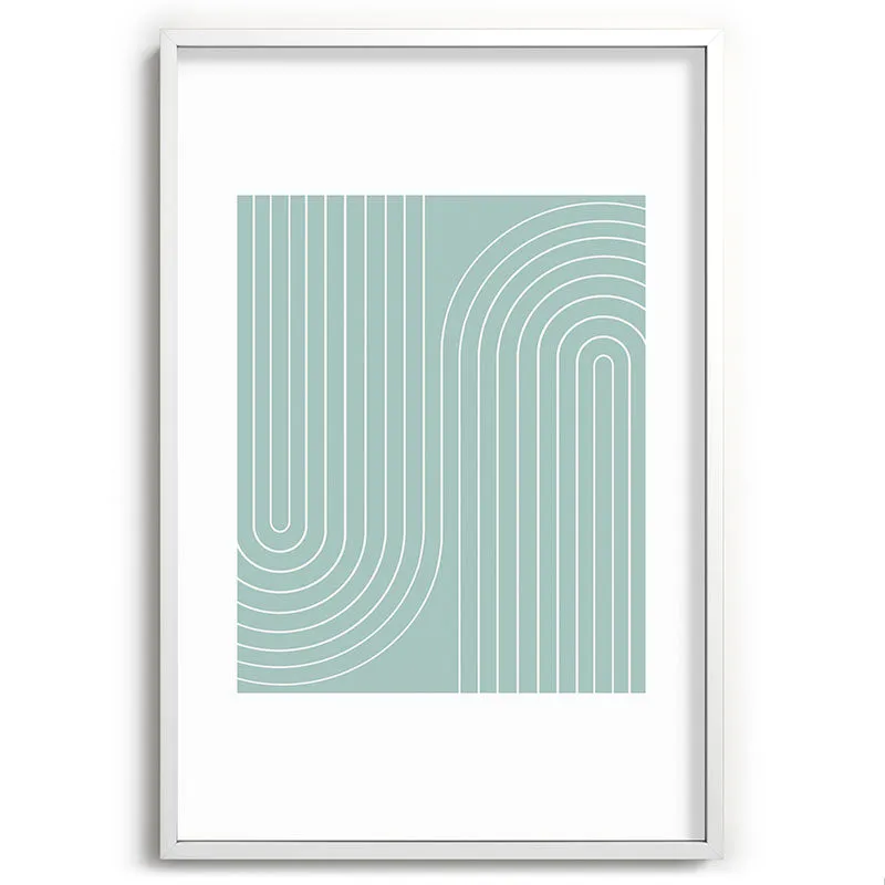 Minimal Line Curvature Sage Recessed Framing Rectangle