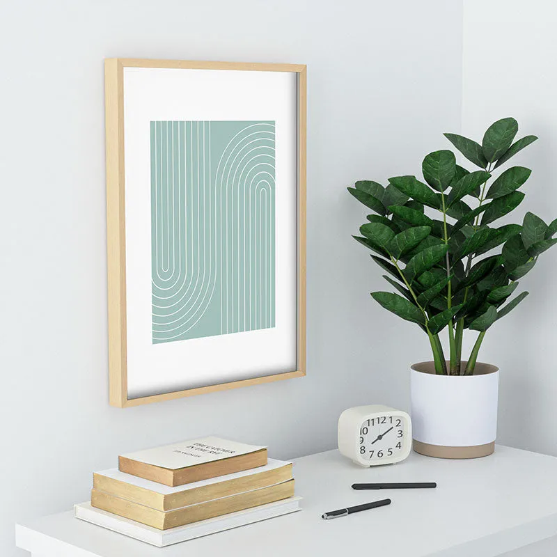 Minimal Line Curvature Sage Recessed Framing Rectangle