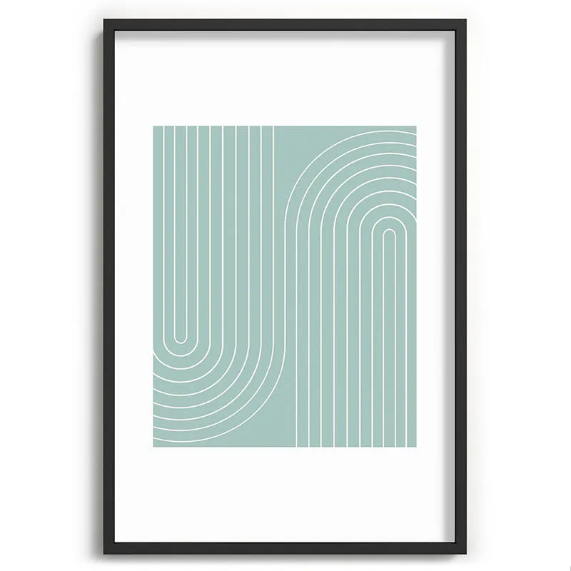 Minimal Line Curvature Sage Recessed Framing Rectangle