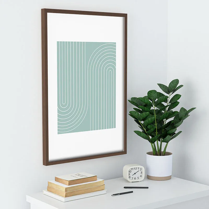 Minimal Line Curvature Sage Recessed Framing Rectangle