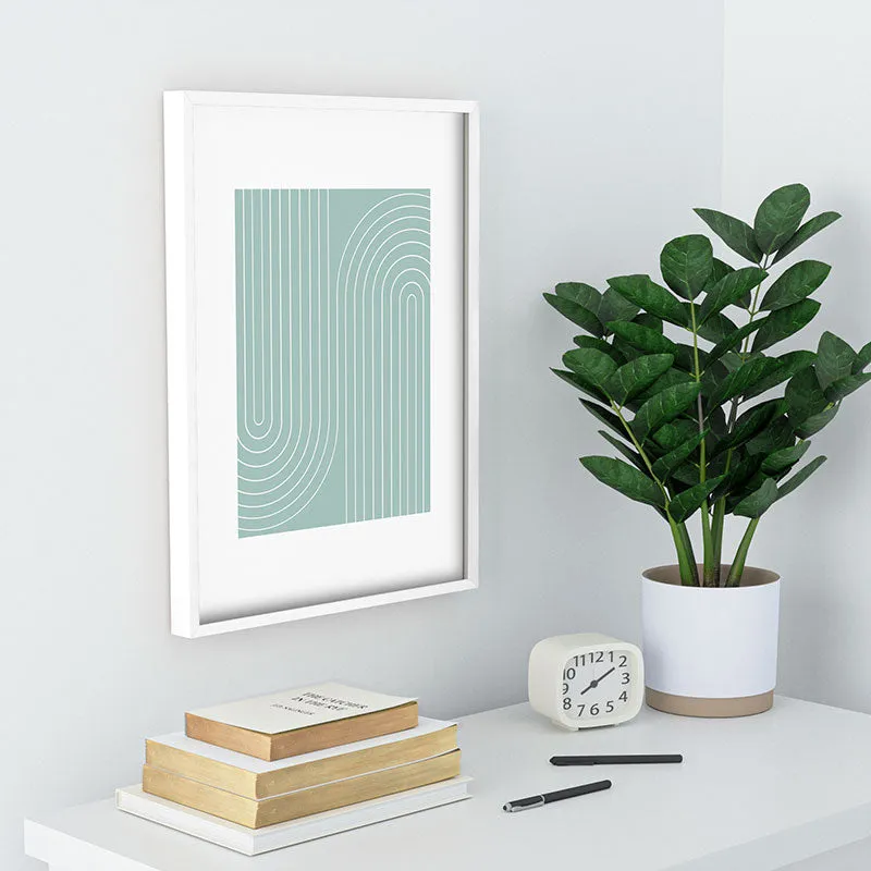 Minimal Line Curvature Sage Recessed Framing Rectangle