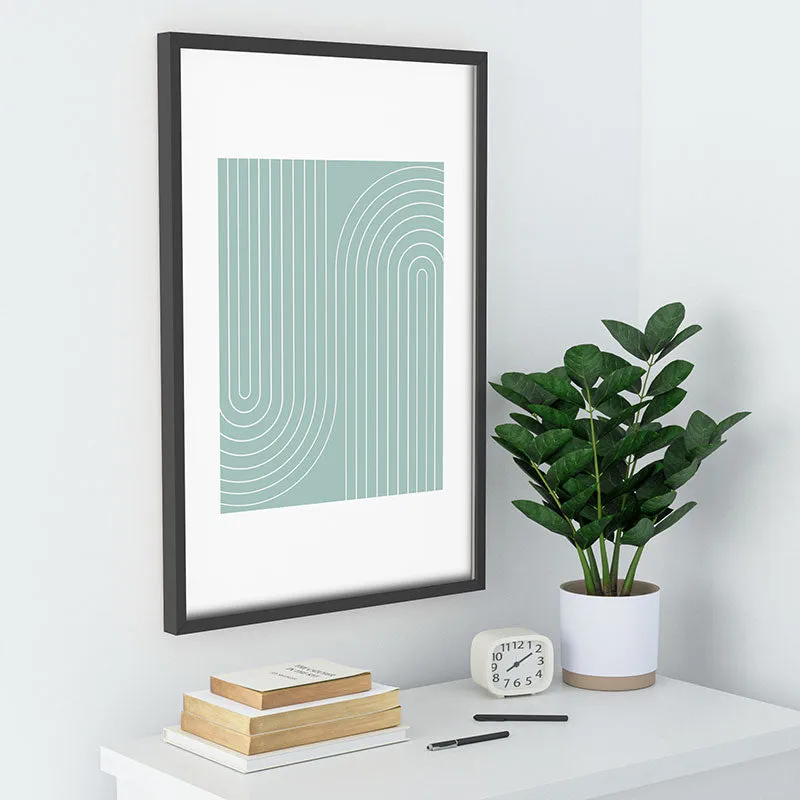 Minimal Line Curvature Sage Recessed Framing Rectangle