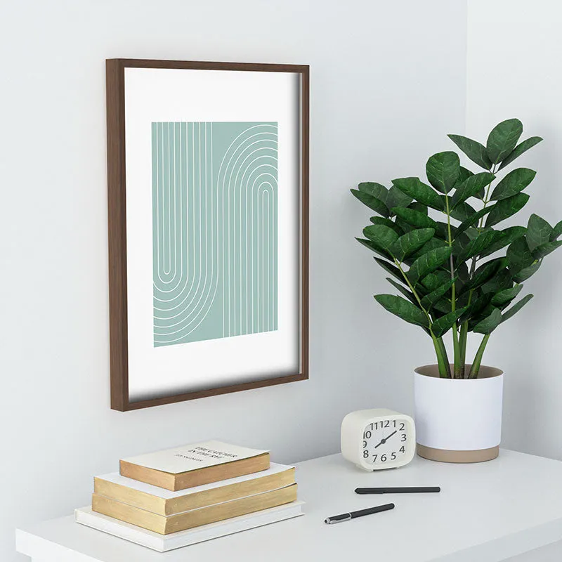Minimal Line Curvature Sage Recessed Framing Rectangle