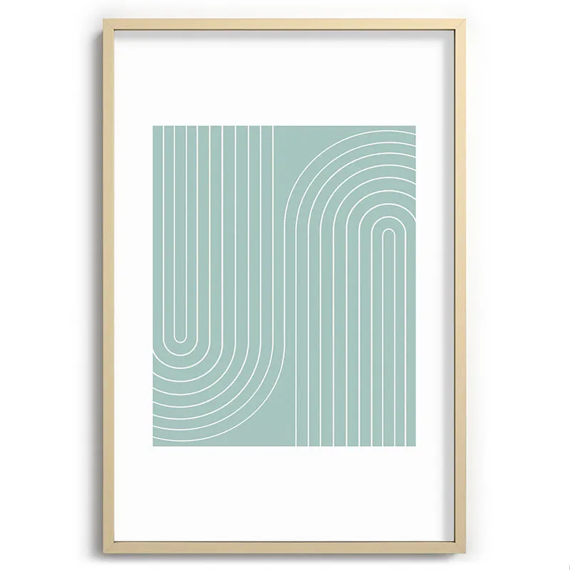 Minimal Line Curvature Sage Recessed Framing Rectangle