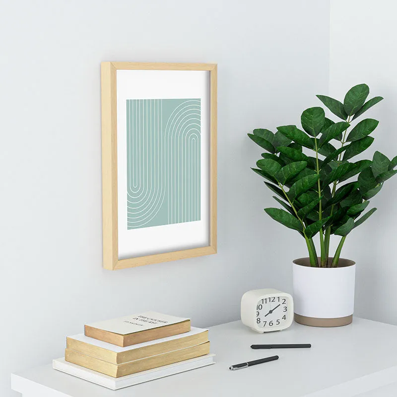 Minimal Line Curvature Sage Recessed Framing Rectangle