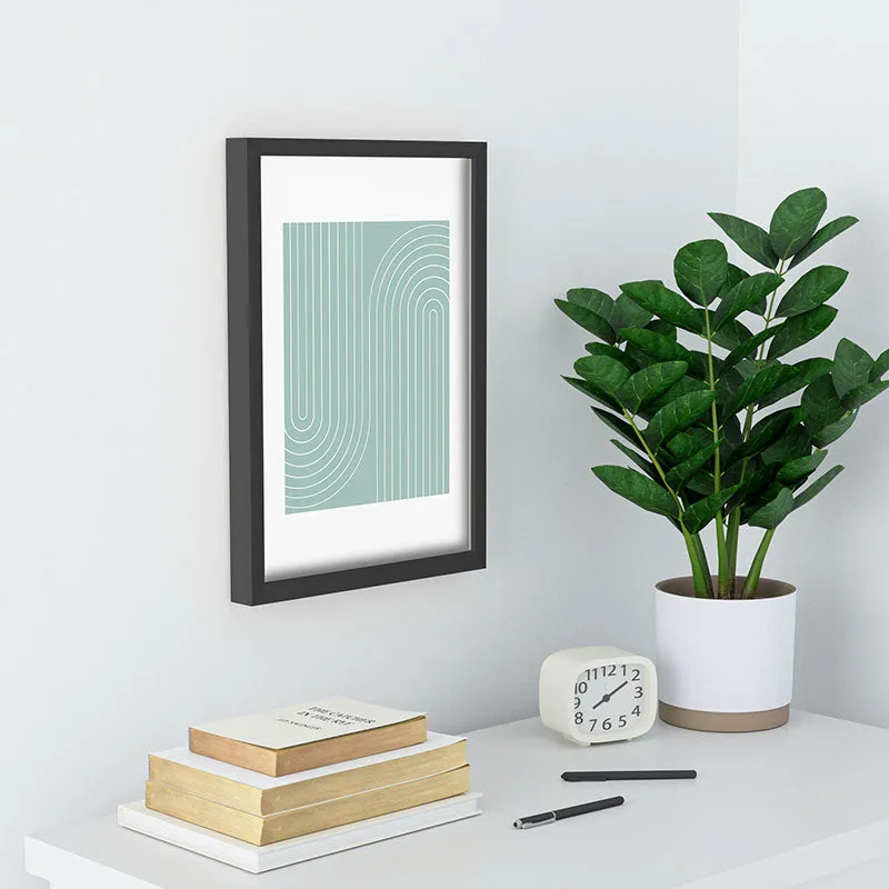 Minimal Line Curvature Sage Recessed Framing Rectangle