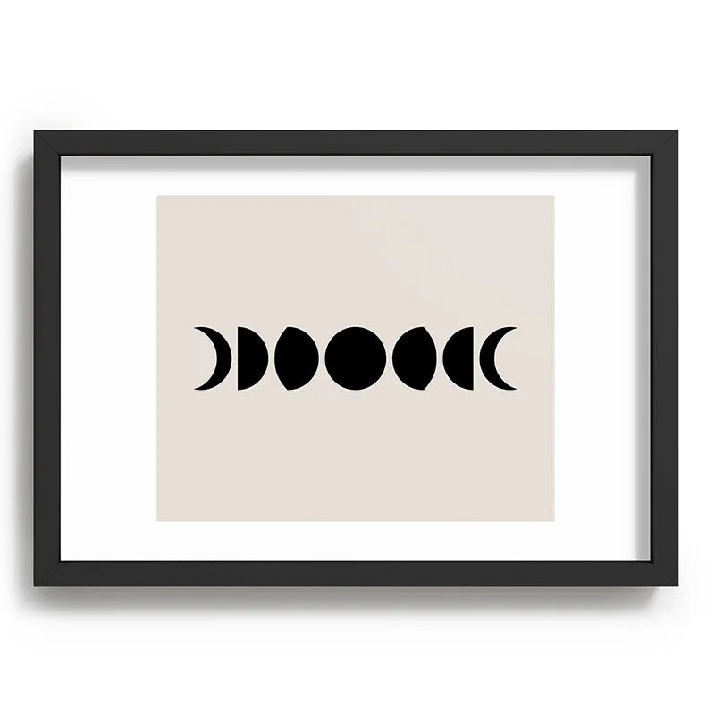 Minimal Moon Phases White Recessed Framing Rectangle