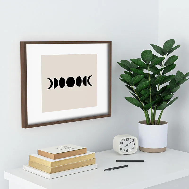 Minimal Moon Phases White Recessed Framing Rectangle