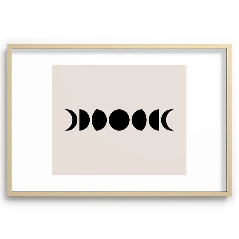 Minimal Moon Phases White Recessed Framing Rectangle