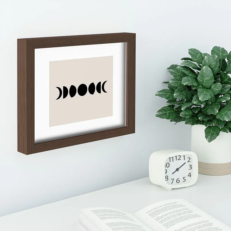 Minimal Moon Phases White Recessed Framing Rectangle