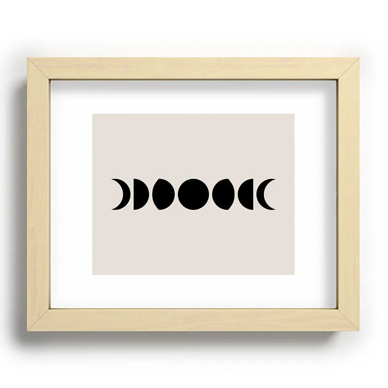 Minimal Moon Phases White Recessed Framing Rectangle
