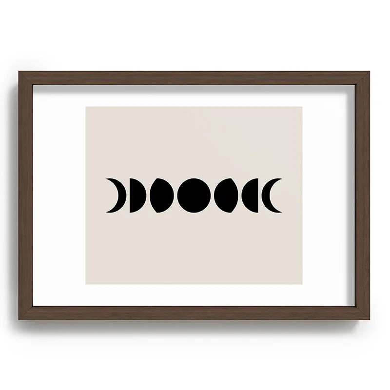 Minimal Moon Phases White Recessed Framing Rectangle
