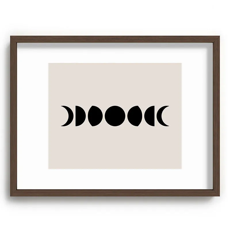 Minimal Moon Phases White Recessed Framing Rectangle