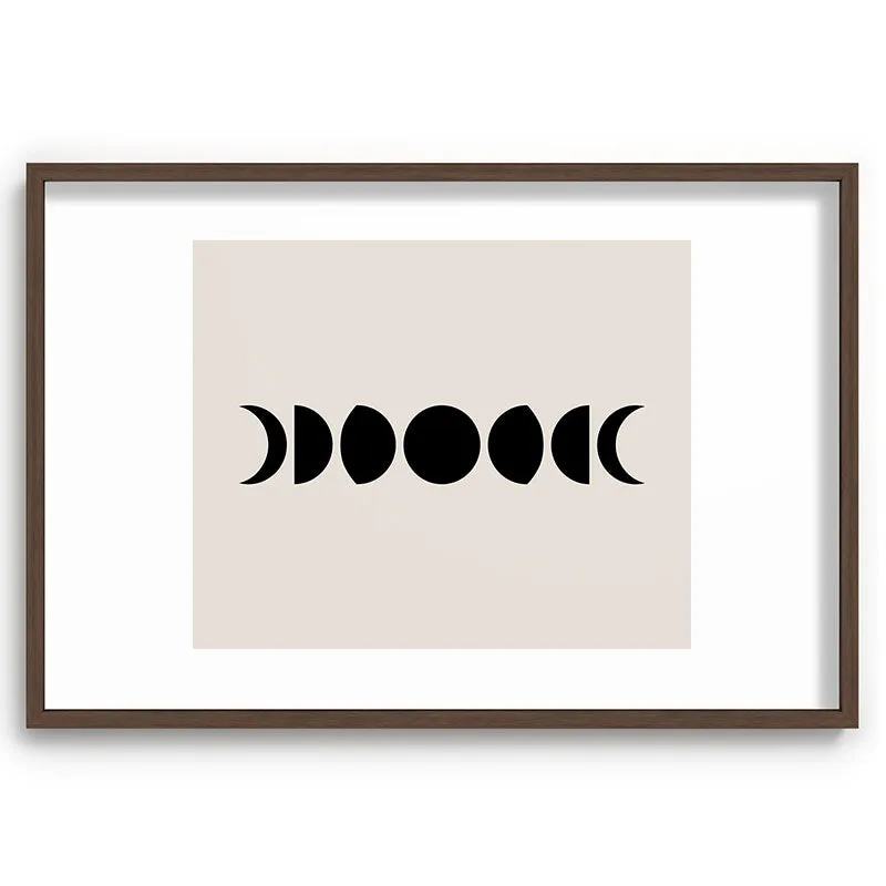 Minimal Moon Phases White Recessed Framing Rectangle
