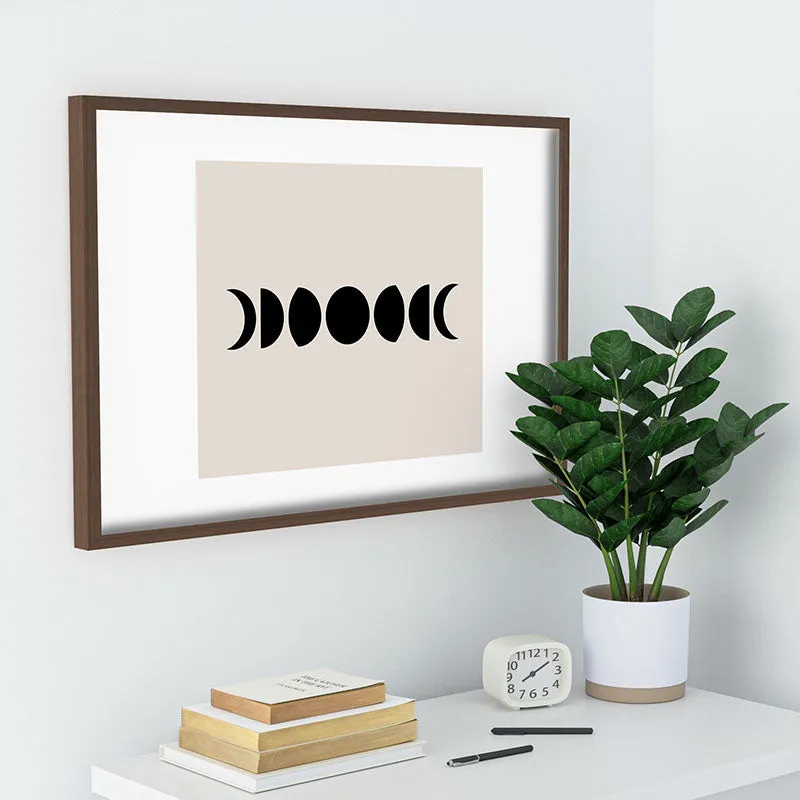 Minimal Moon Phases White Recessed Framing Rectangle