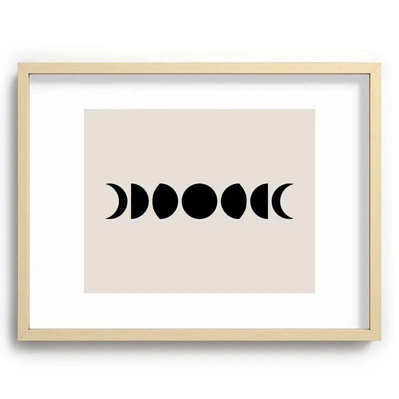Minimal Moon Phases White Recessed Framing Rectangle