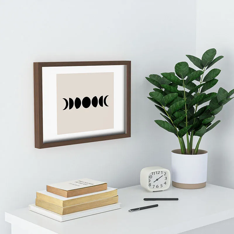 Minimal Moon Phases White Recessed Framing Rectangle