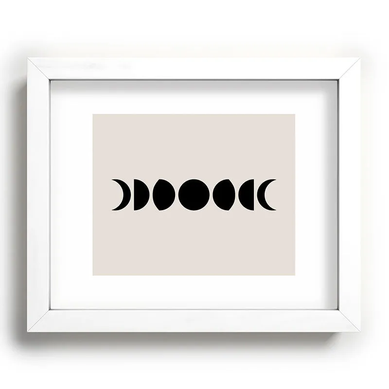 Minimal Moon Phases White Recessed Framing Rectangle