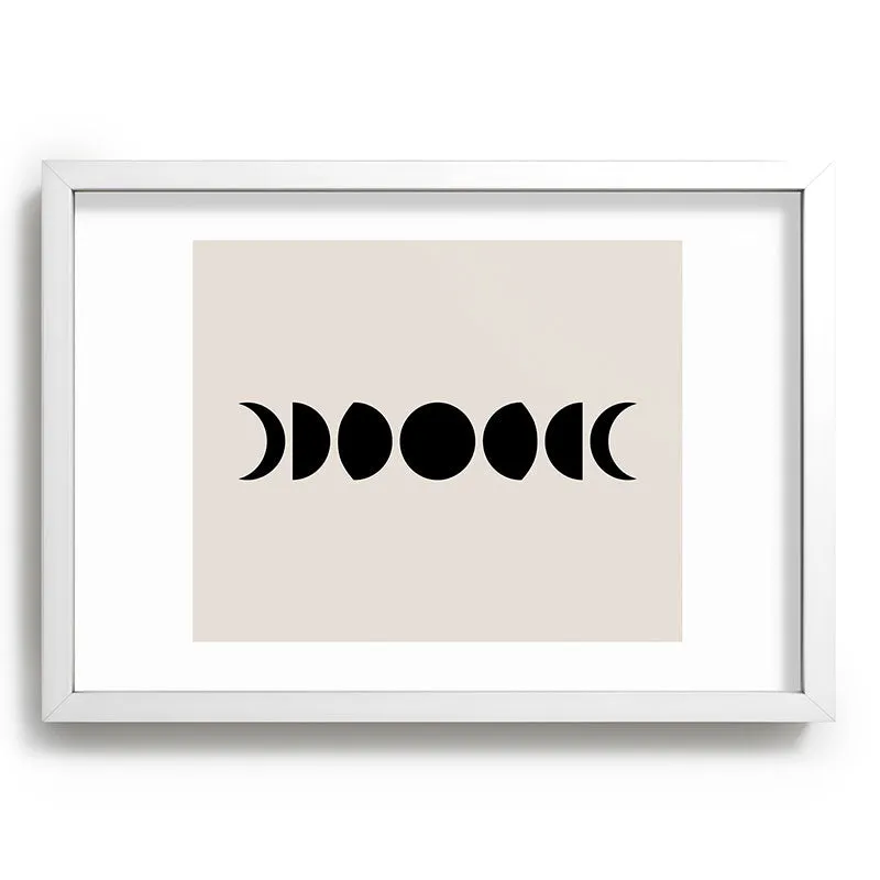 Minimal Moon Phases White Recessed Framing Rectangle