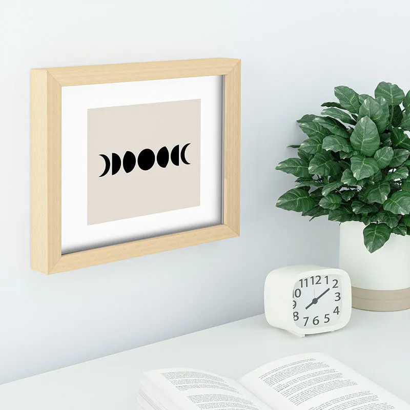 Minimal Moon Phases White Recessed Framing Rectangle