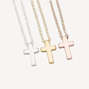 Minimal Tiny Sliding Cross Necklace