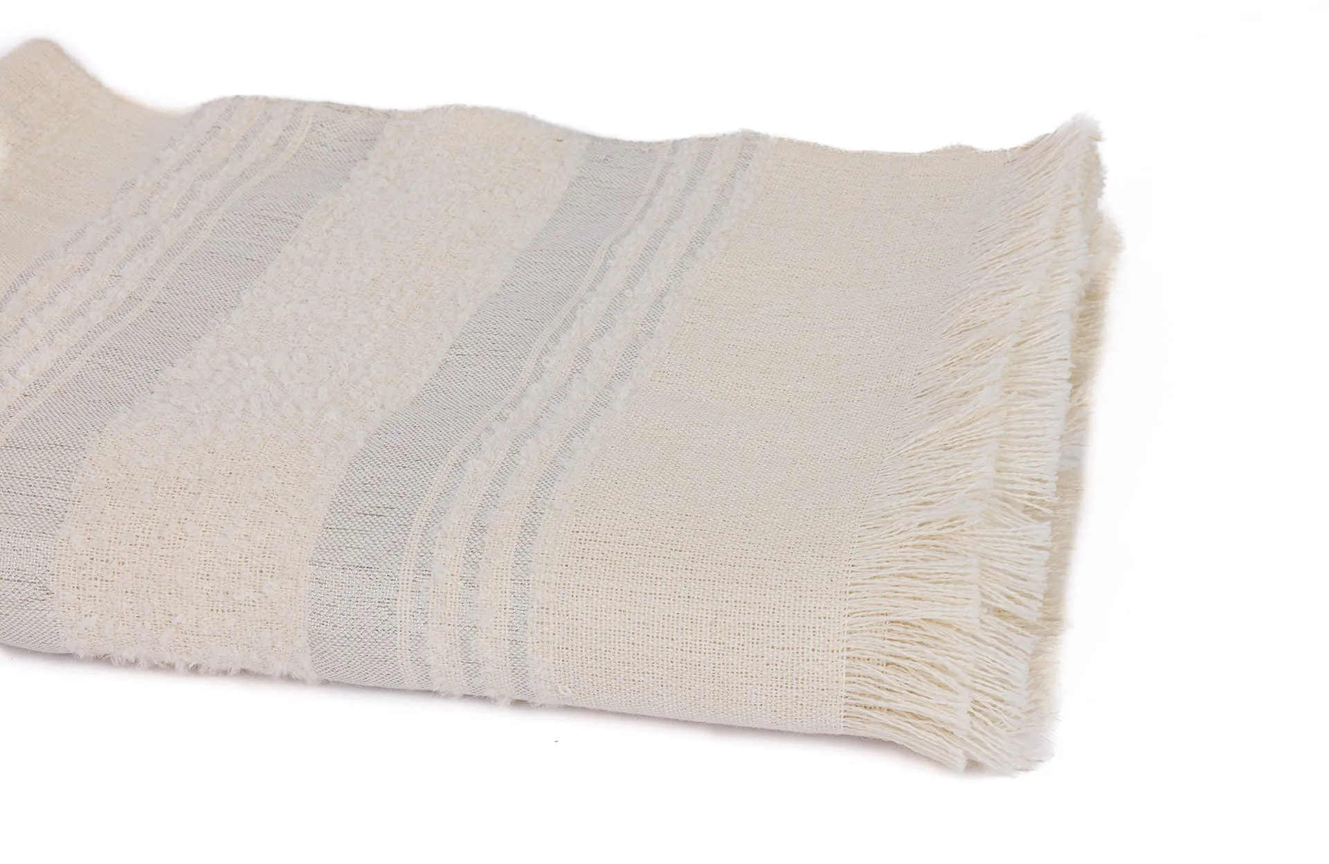 Miska Collection - Handloomed Alpaca - Silver & Ivory Moon Mist