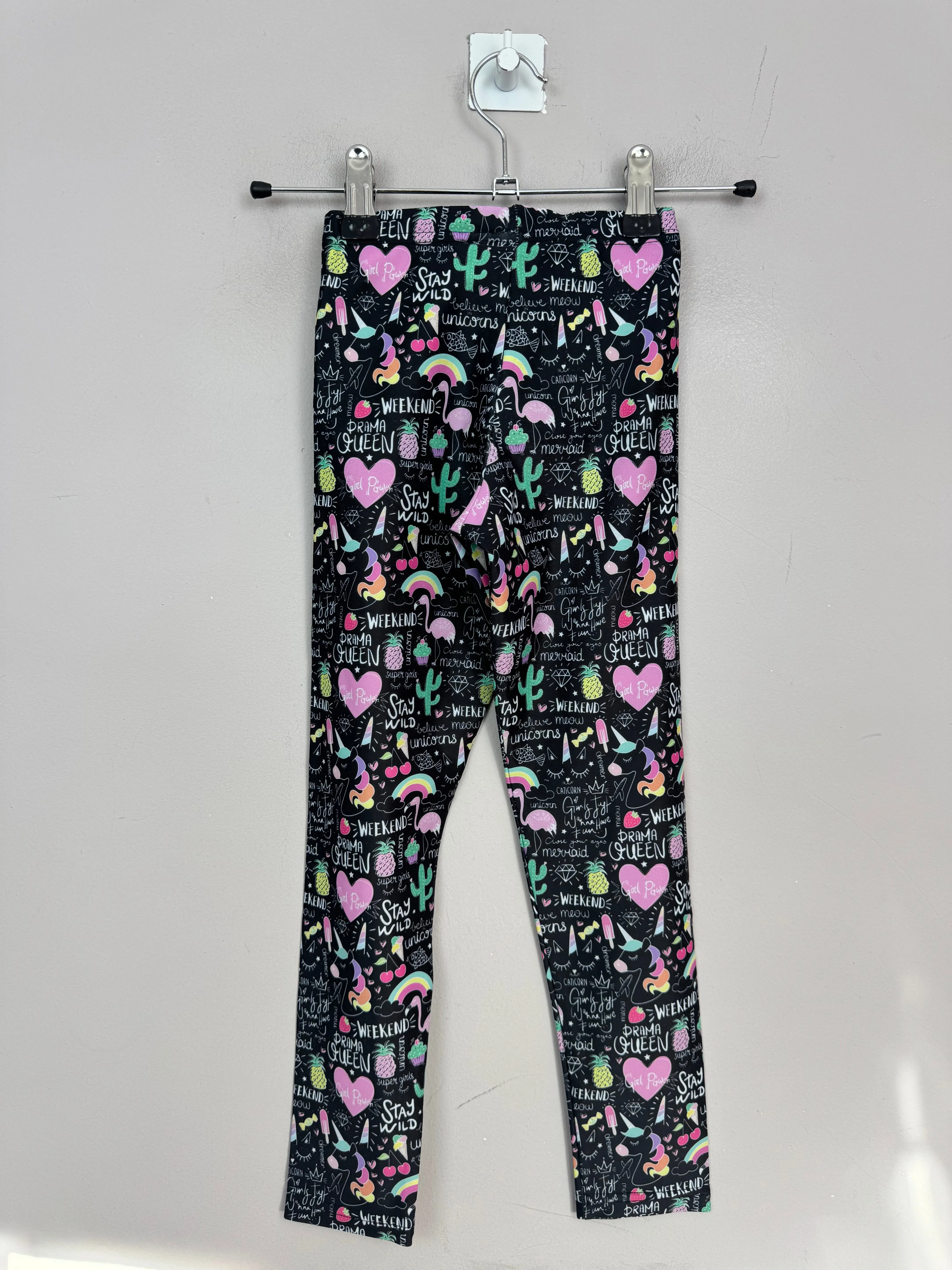 Miss Flamingo black dance leggings 4y