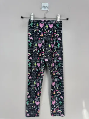 Miss Flamingo black dance leggings 4y