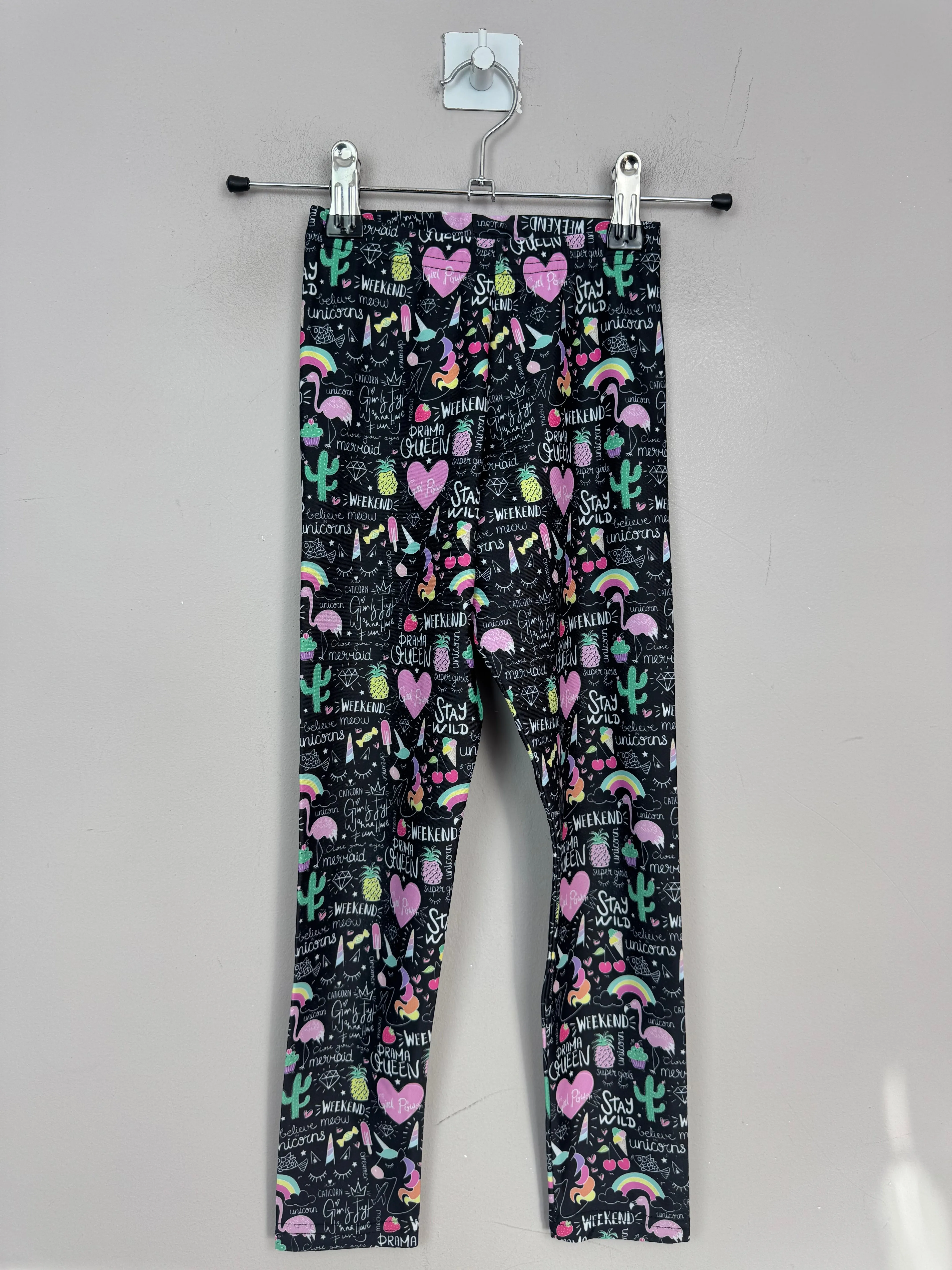 Miss Flamingo black dance leggings 4y
