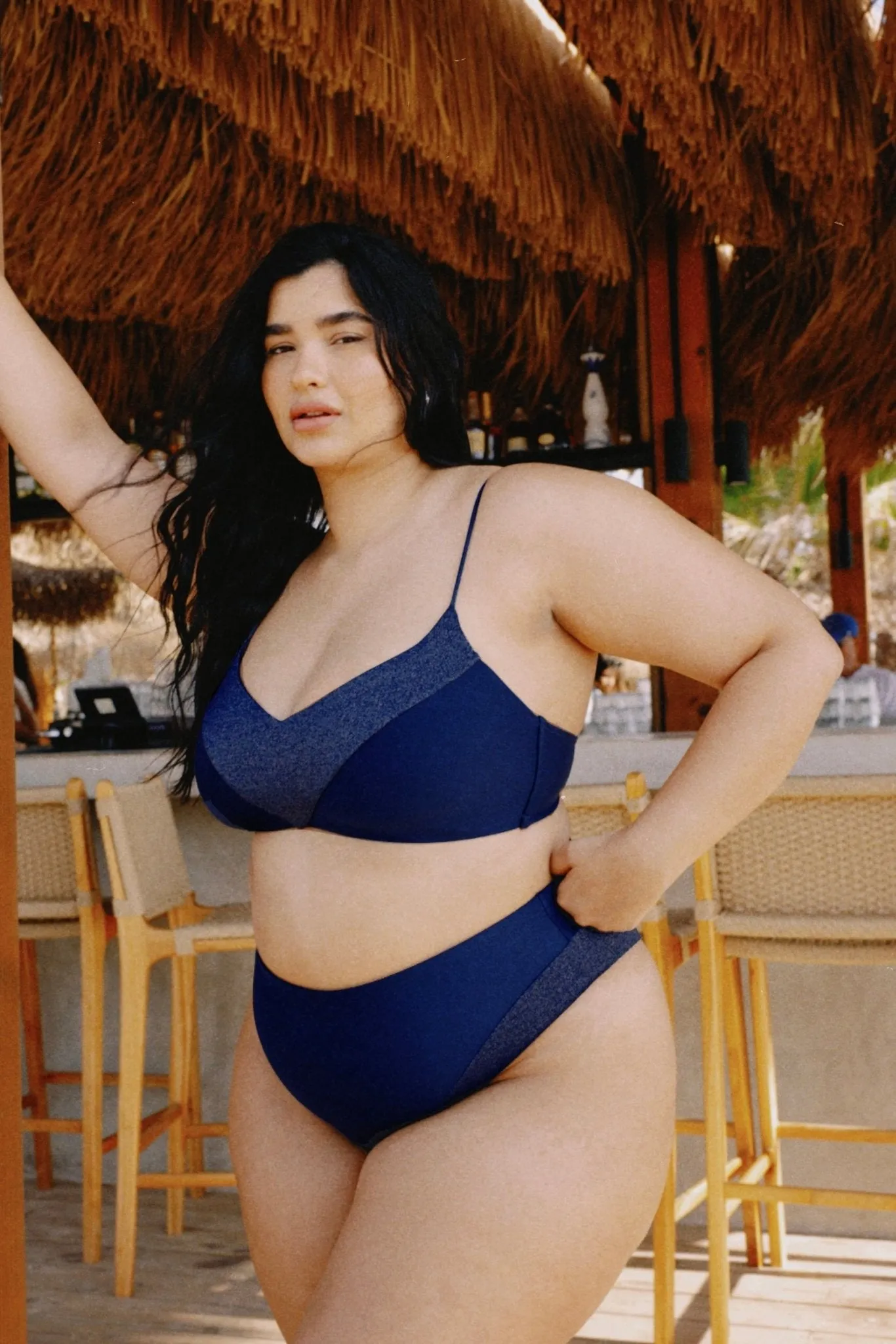 Moonlight Top Navy Lurex