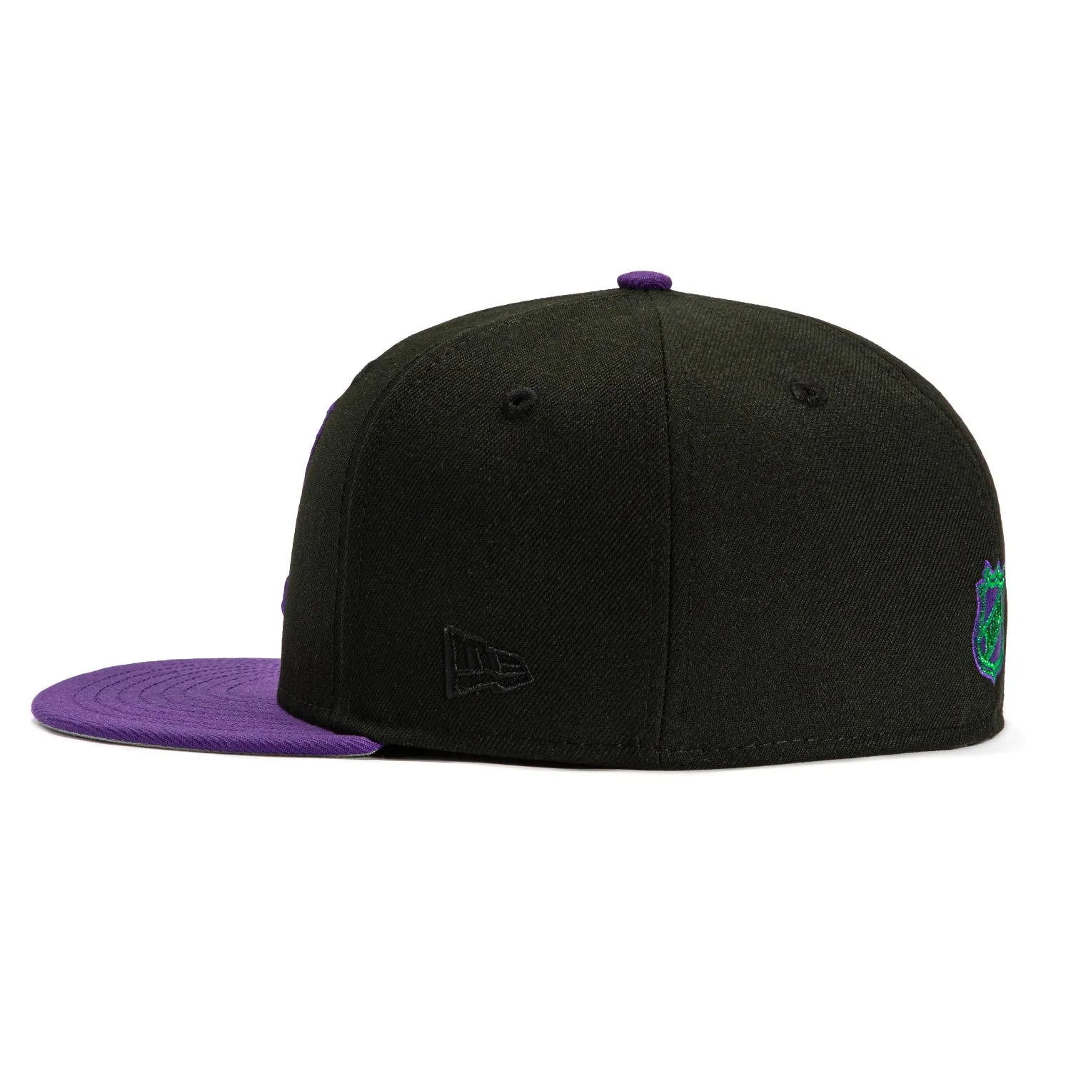 New Era 59Fifty Anaheim Ducks 10th Anniversary Patch Hat - Black, Purple, Kelly