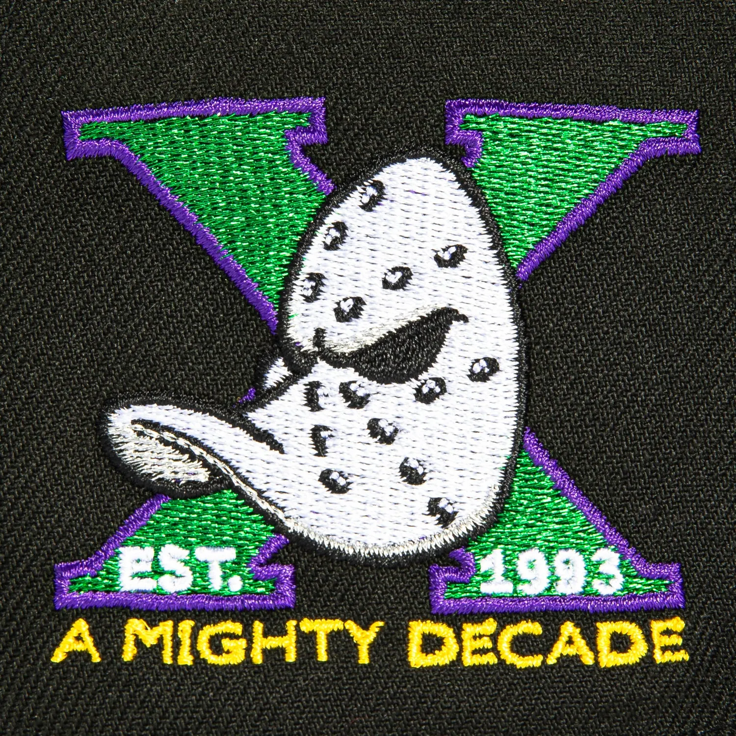 New Era 59Fifty Anaheim Ducks 10th Anniversary Patch Hat - Black, Purple, Kelly