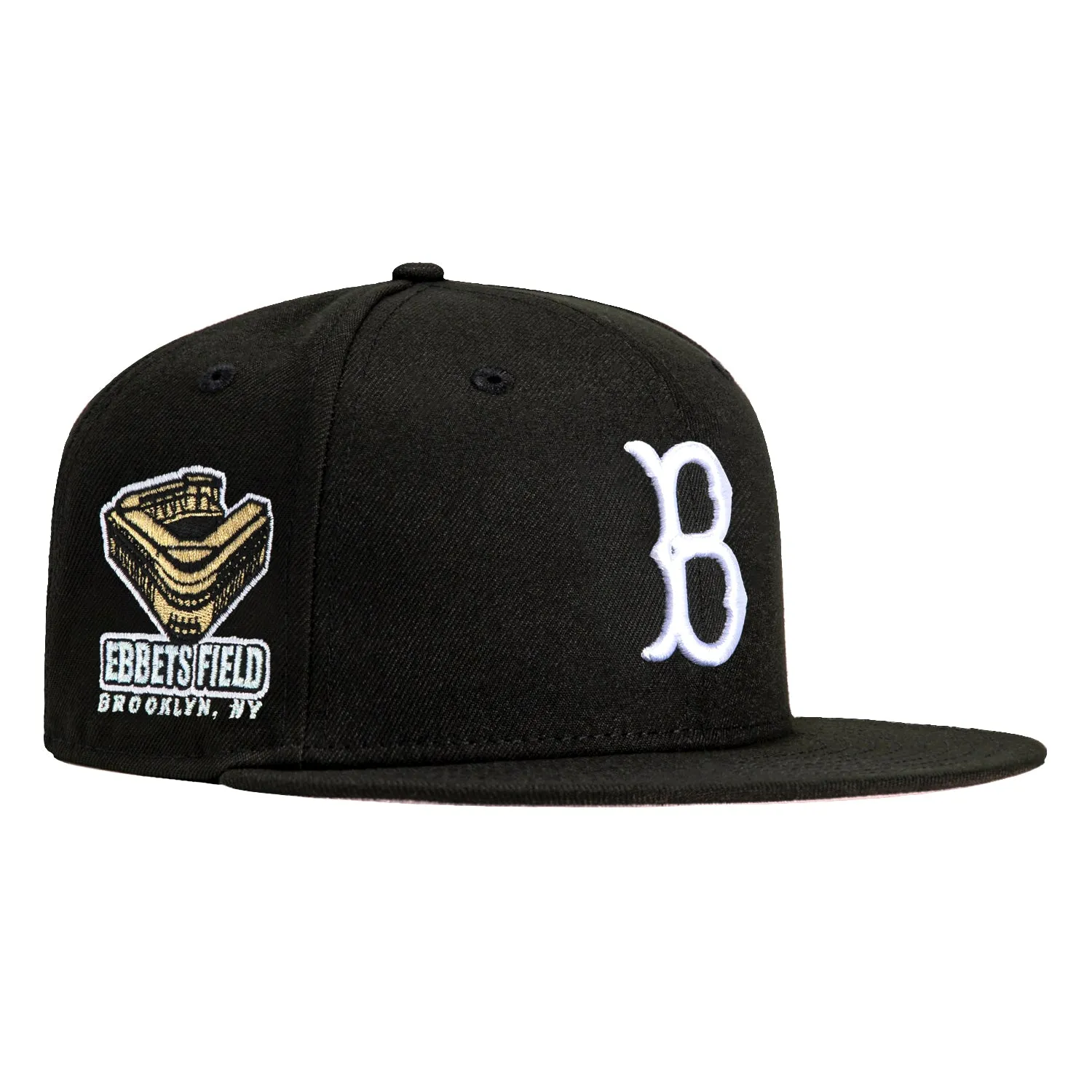 New Era 59Fifty Cookies and Cream Brooklyn Dodgers Ebbets Field Patch Pink UV Hat - Black, White