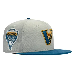 New Era 59Fifty Prehistoric Pack Arizona Diamondbacks Inaugural Patch Upside Down A Hat - Grey, Indigo