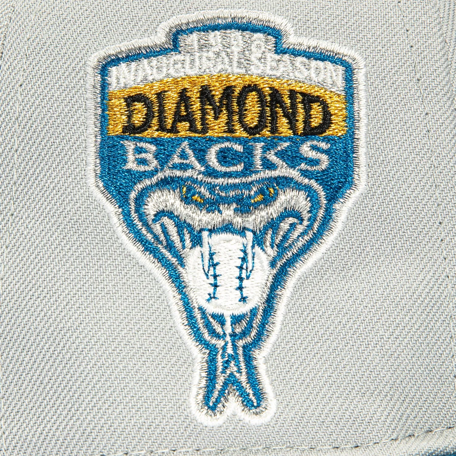 New Era 59Fifty Prehistoric Pack Arizona Diamondbacks Inaugural Patch Upside Down A Hat - Grey, Indigo
