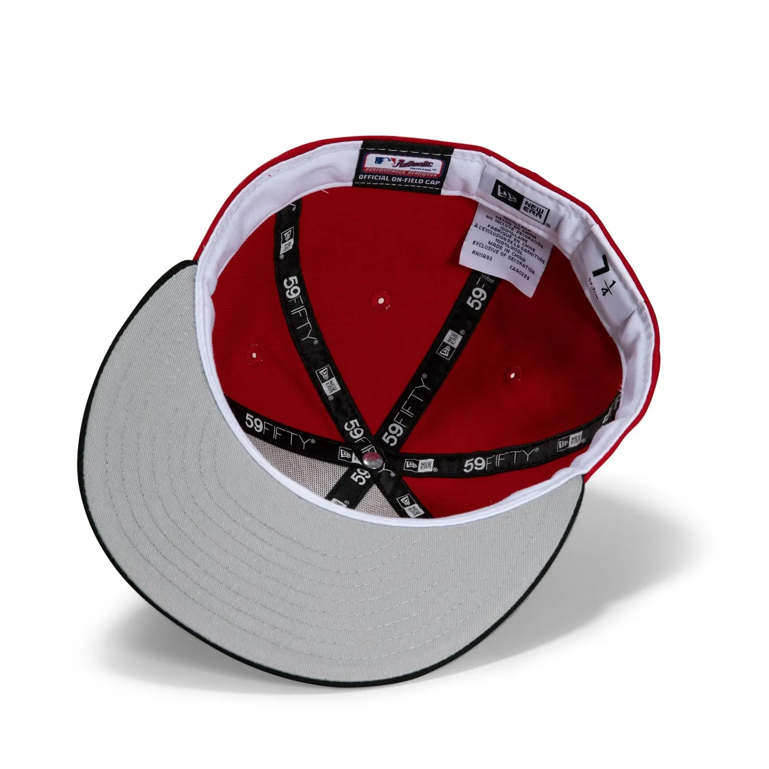 New Era 59Fifty Retro On-Field Cincinnati Reds Road Hat - Red, Black