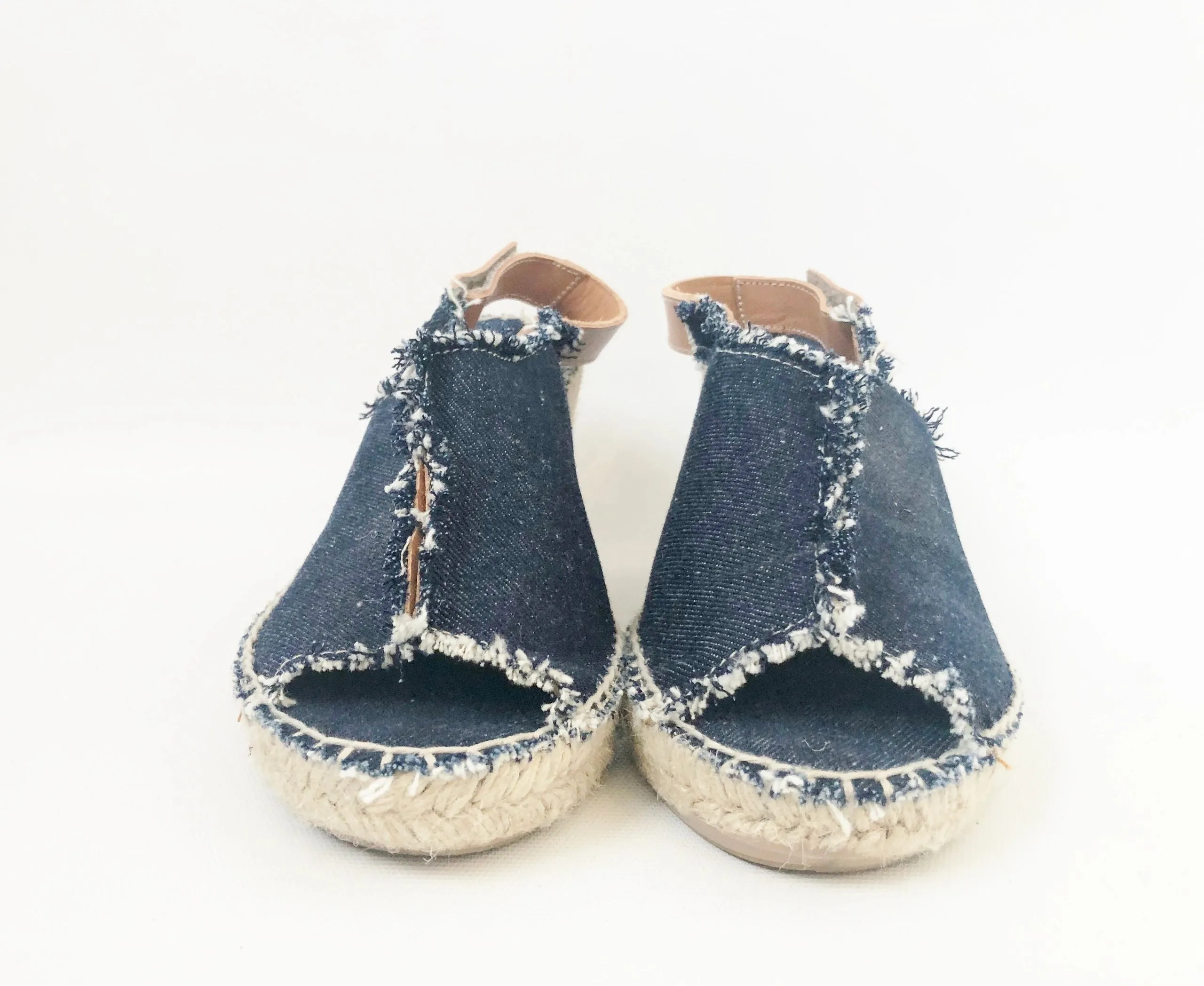 NEW Sesto Meucci Denim Wedge Sandal Size 9
