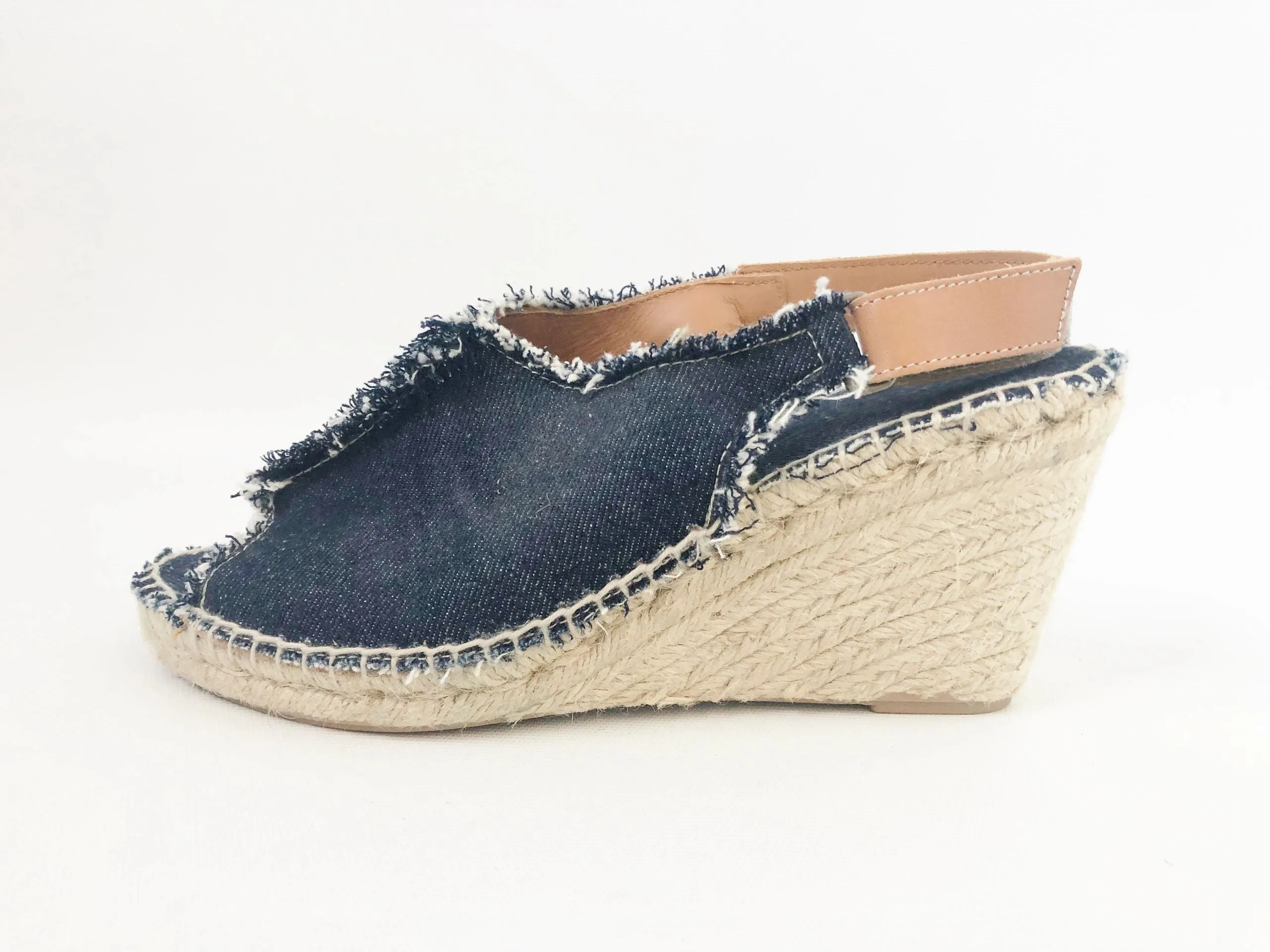 NEW Sesto Meucci Denim Wedge Sandal Size 9