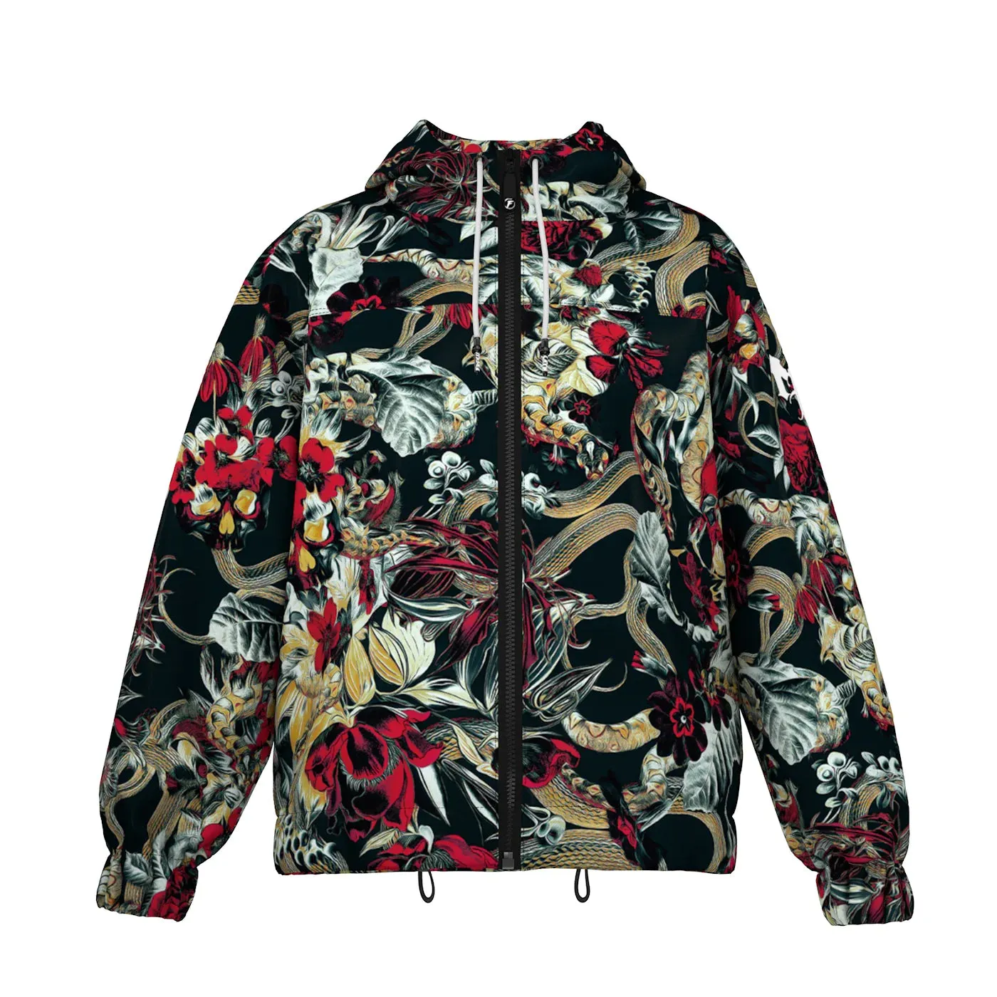 New with tags! Fresh Hoods Crimson Bloom Windbreaker with packable bag! Sz M! Loose Fit! Retails $138 US 