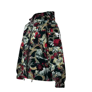 New with tags! Fresh Hoods Crimson Bloom Windbreaker with packable bag! Sz M! Loose Fit! Retails $138 US 